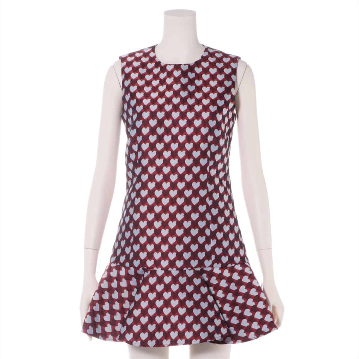 Red Valentino Polyester Sleeveless dress 38 Ladies' Red  heart jacquard