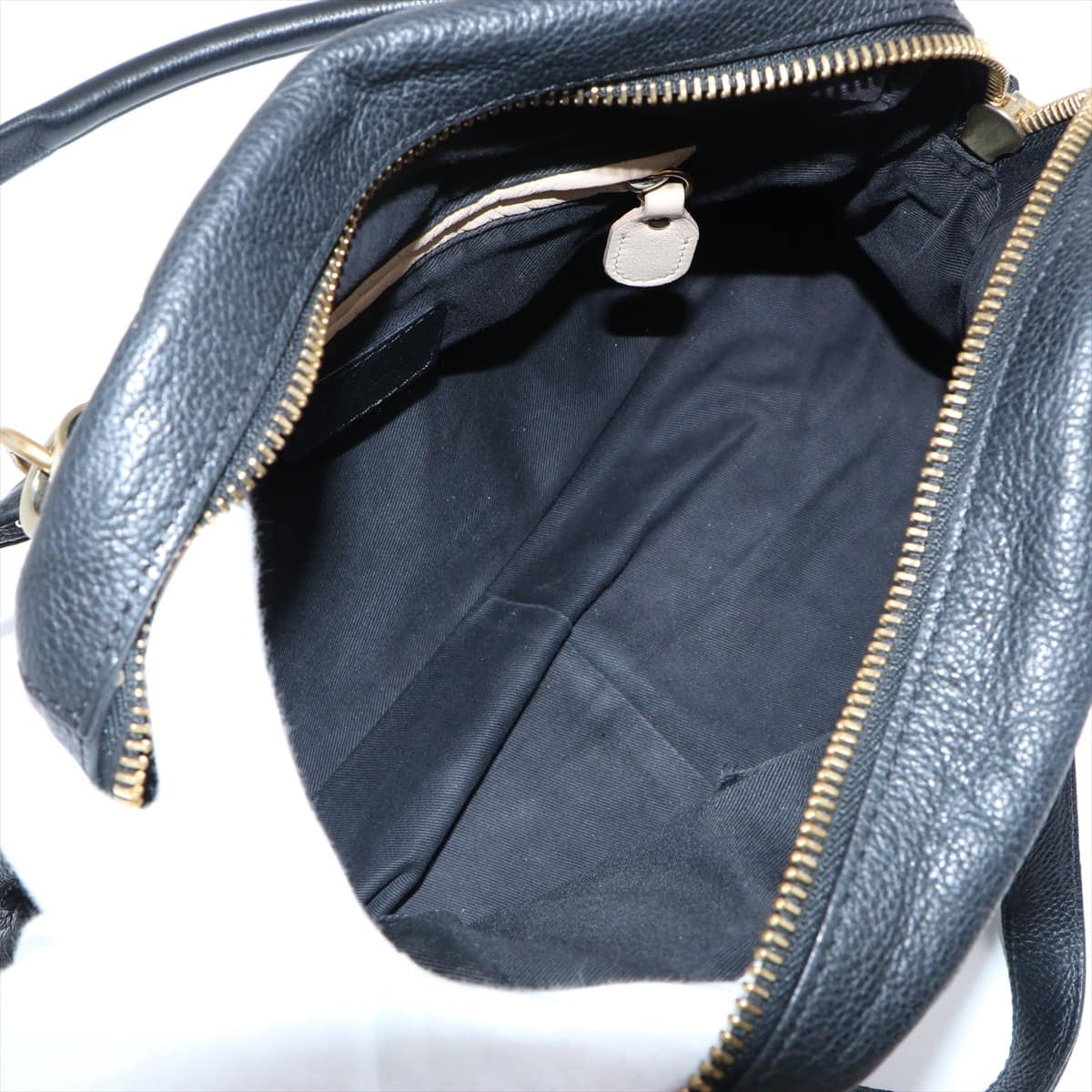 Chloe Paraty Leather 2way handbag Black open papers