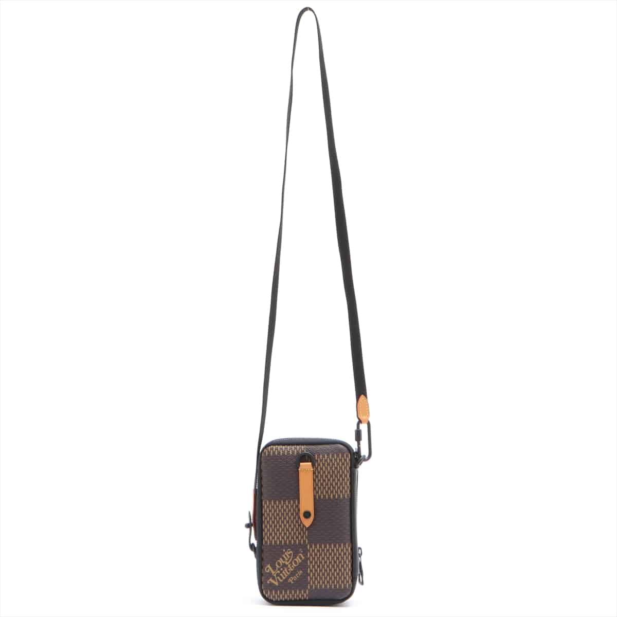 Louis Vuitton x NIGO Damier giant Double phone pouch N40377 Black × Brown TR3280