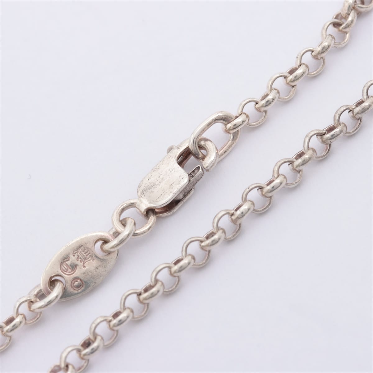 Chrome Hearts CH Cross Baby fat charms Necklace 925 7.0g With invoice pavé sapphire  Roll chain
