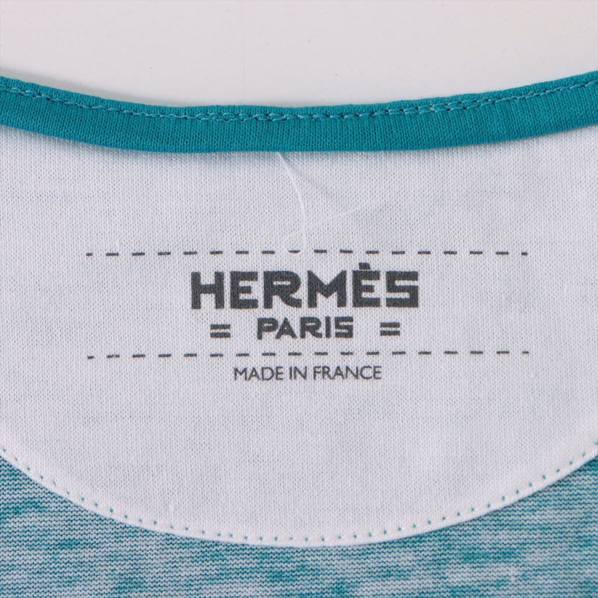 Hermès Cotton T-shirt 34 Unisex Blue x white