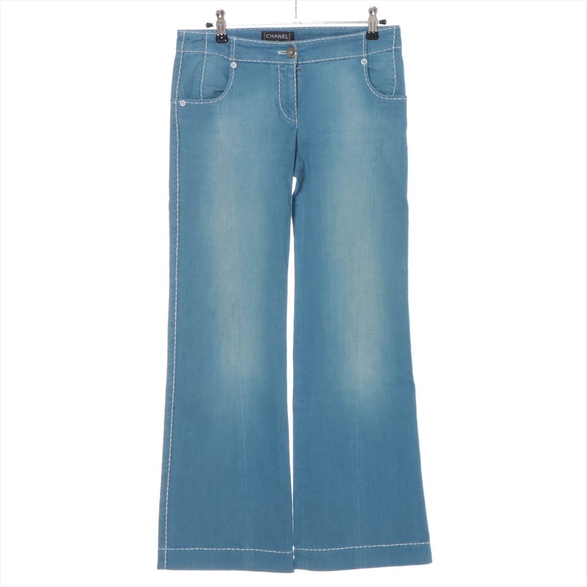 Chanel Coco Mark 08C Cotton & polyurethane Denim pants 36 Ladies' Blue