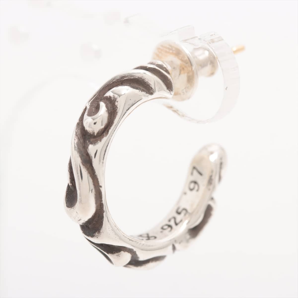 Chrome Hearts Scroll Hoop Earrings Piercing jewelry (for one ear) 925×14K 3.8g