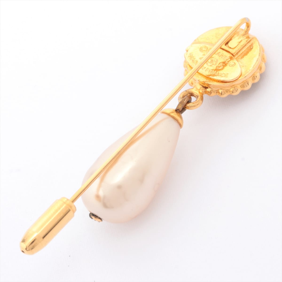 Chanel Clover 2 5 Brooch GP & pearl Gold