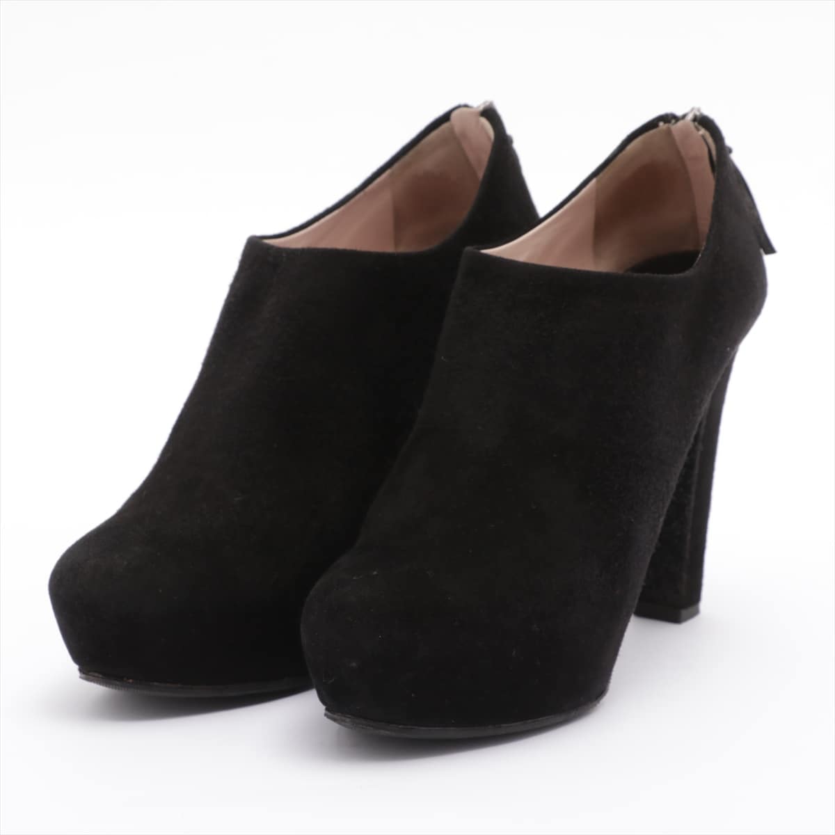 Miu Miu Suede Short Boots 37.5 Ladies' Black