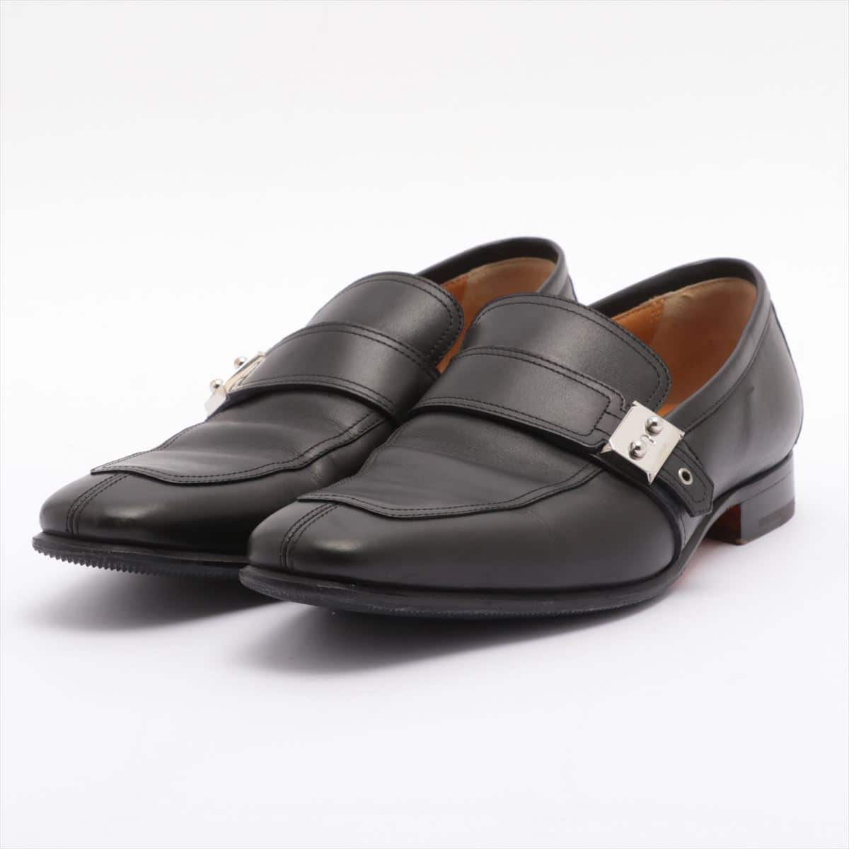 Hermès Leather Leather shoes 40 1/2 Men's Black Resoled