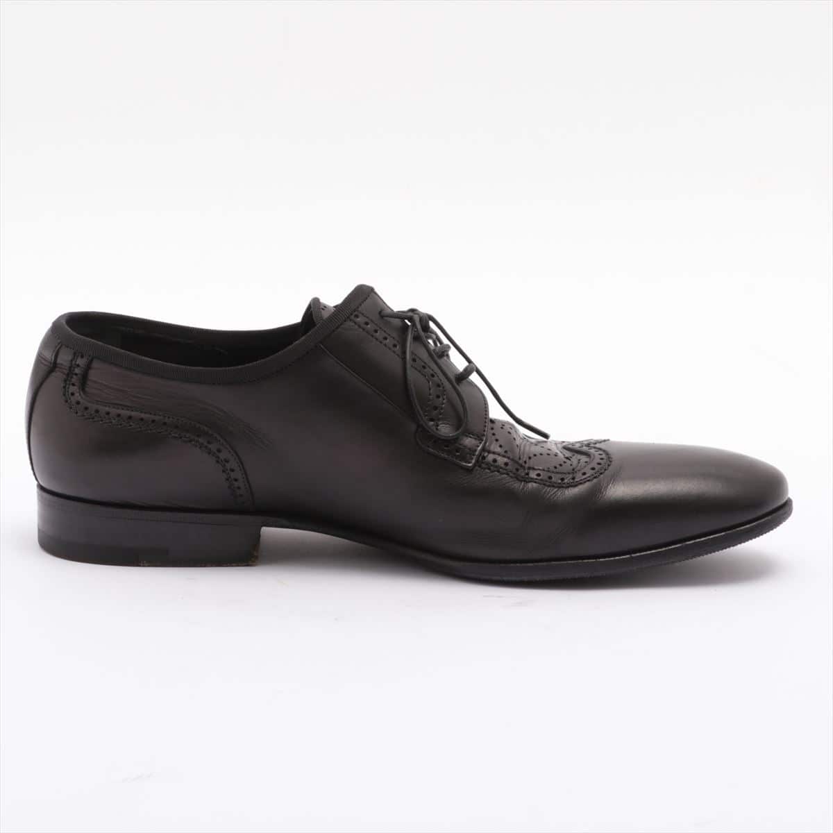Louis Vuitton ST0037 Leather Leather shoes 7 Men's Black Resoled