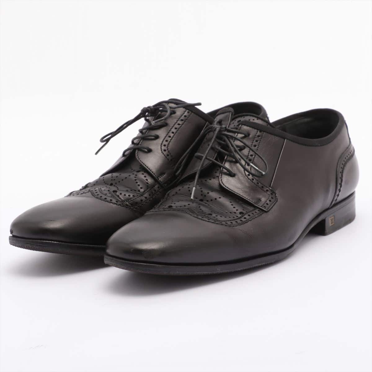 Louis Vuitton ST0037 Leather Leather shoes 7 Men's Black Resoled