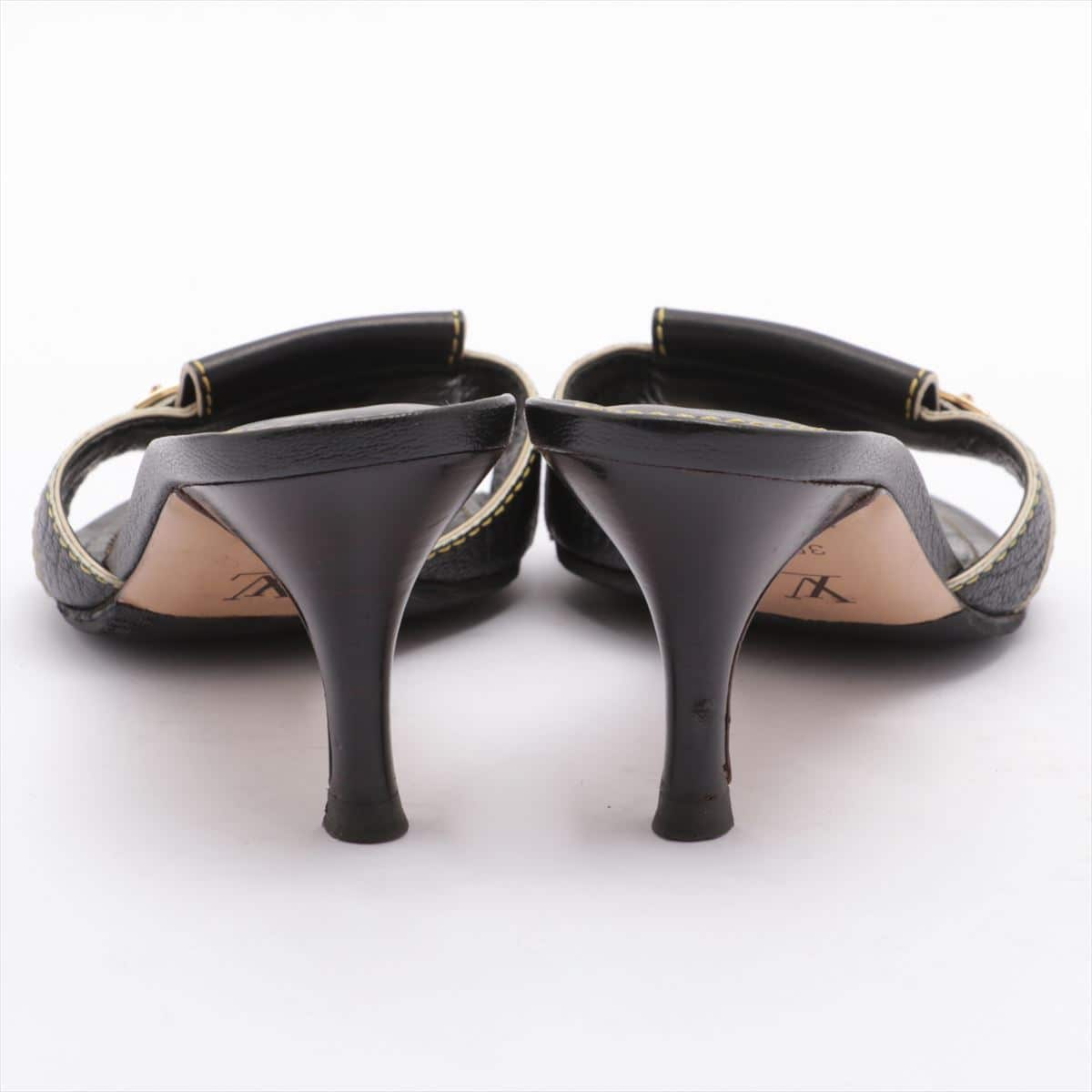 Louis Vuitton MA0094 Leather Sandals 35 1/2 Ladies' Black