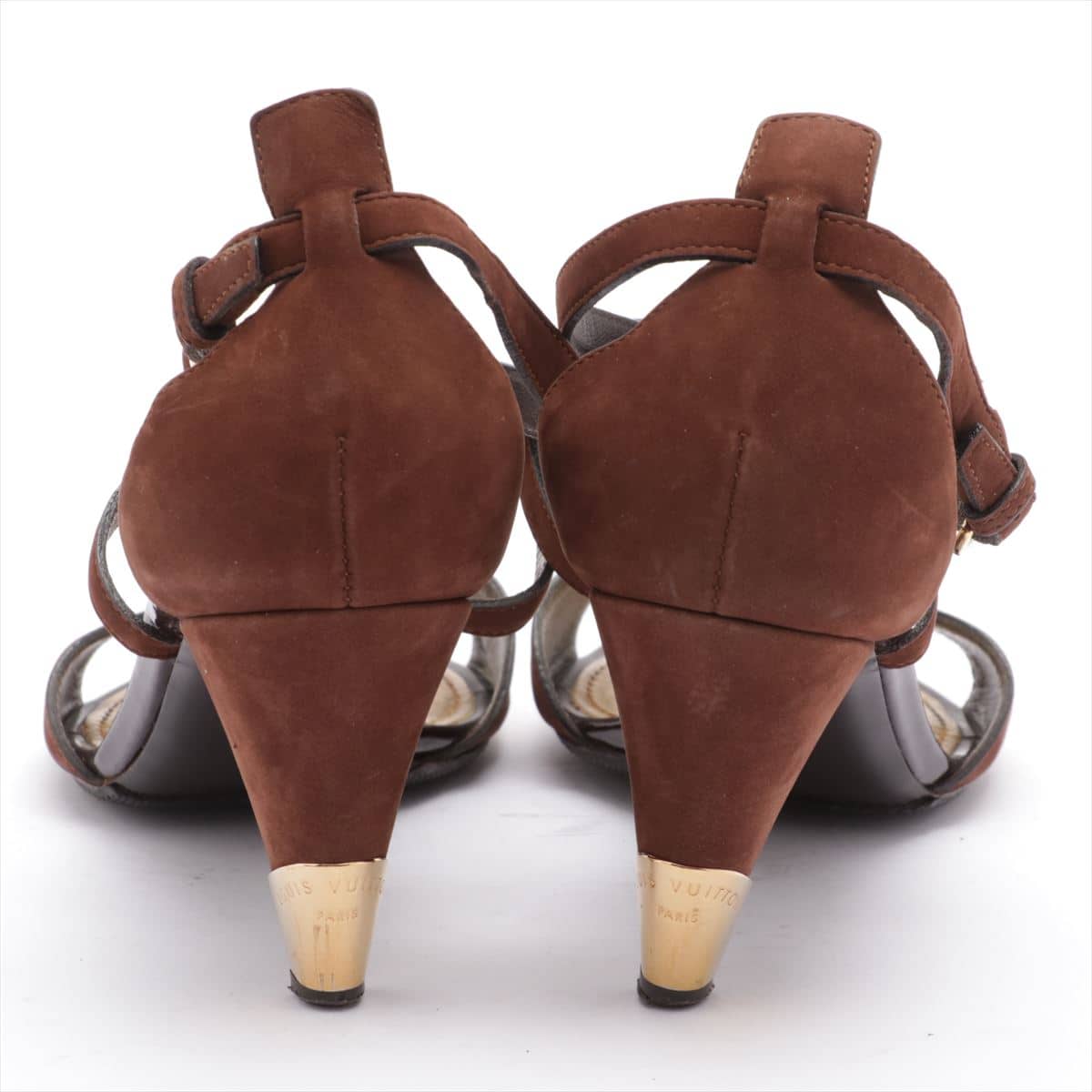 Louis Vuitton MA1019 Suede Sandals 35 1/2 Ladies' Black