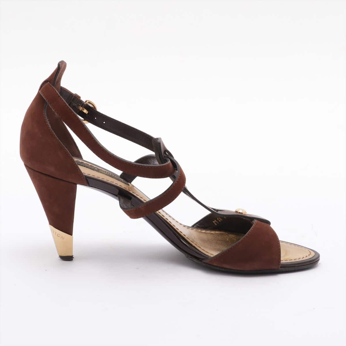 Louis Vuitton MA1019 Suede Sandals 35 1/2 Ladies' Black