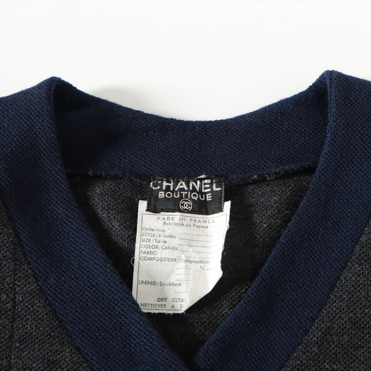 Chanel Coco Mark Wool Setup 38 Ladies' Grey