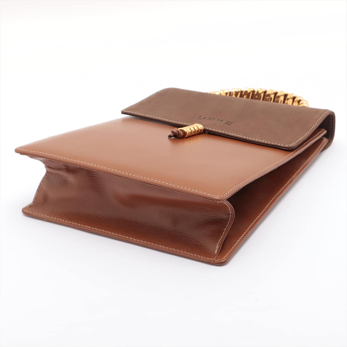 Loewe Velazquez Leather Hand bag Brown No shoulder strap