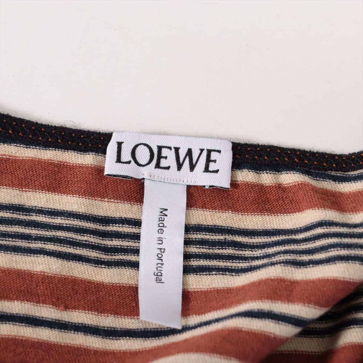 Loewe Cotton & linen T-shirt S Ladies' Black × Brown