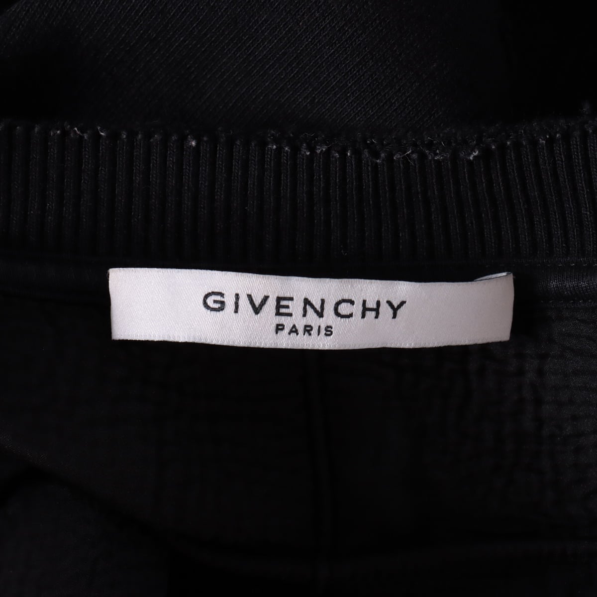 Givenchy Cotton Basic knitted fabric L Men's Black  Destroy processing Logo Print