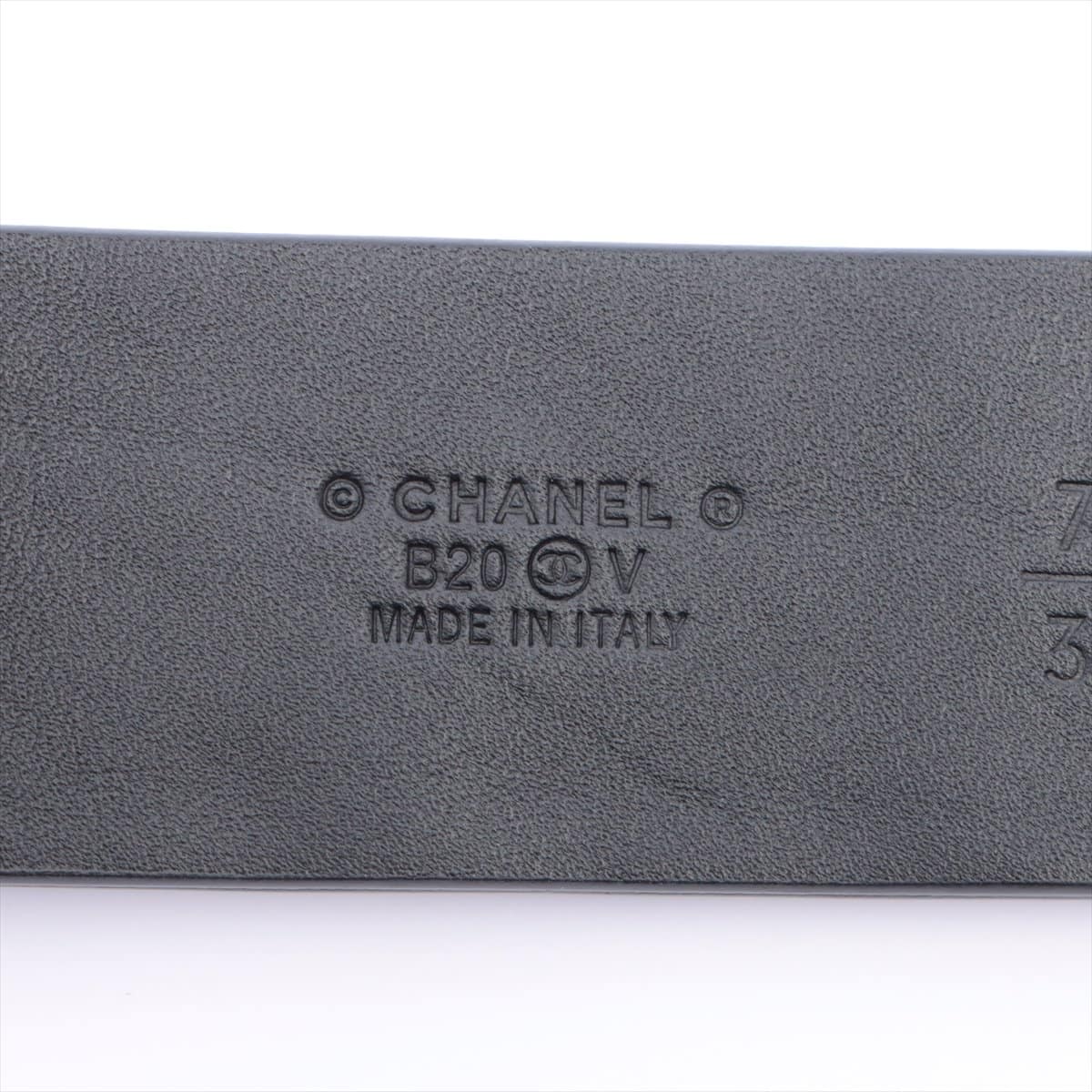 Chanel Coco Mark B20V Belt 75/30 GP & leather Black×Gold Rhinestone