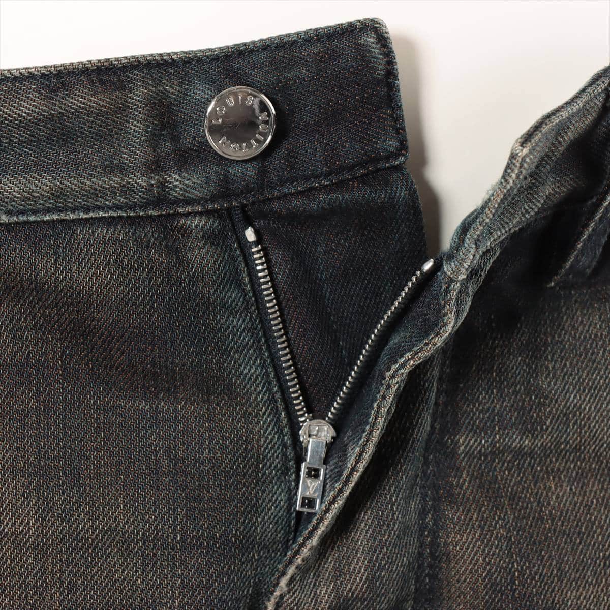 Louis Vuitton Cotton Denim pants 40 Men's Brown  Leather patches Damier lining