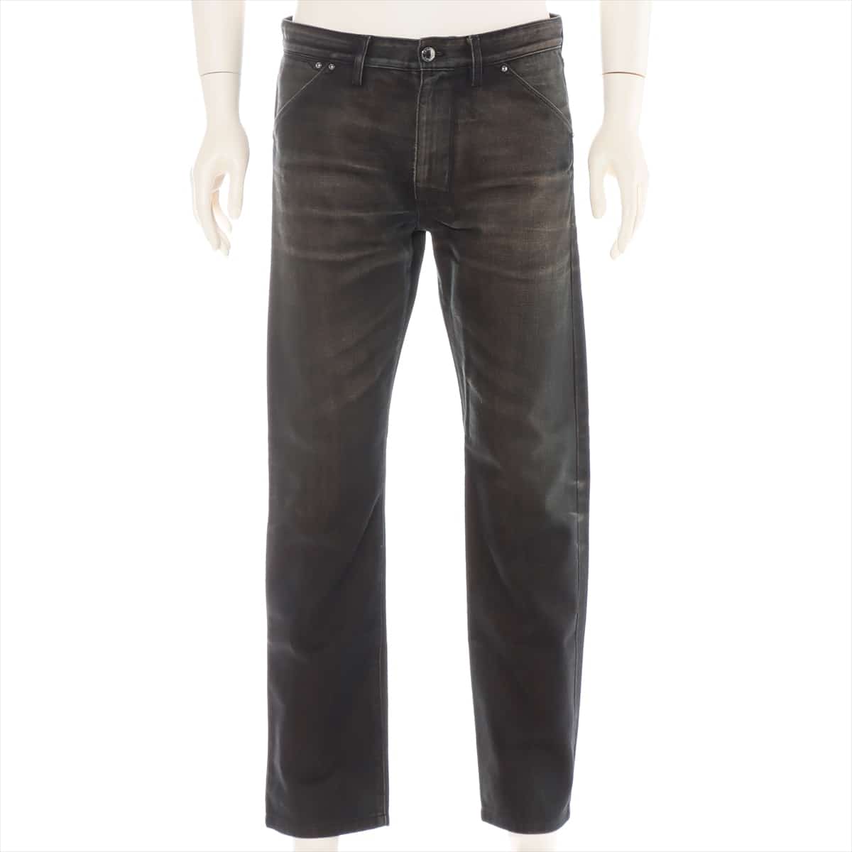 Louis Vuitton Cotton Denim pants 40 Men's Brown  Leather patches Damier lining