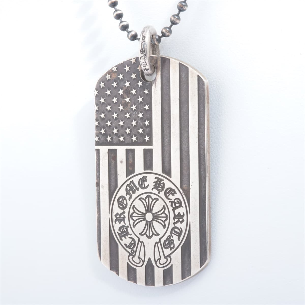Chrome Hearts Dog Tag Heroes Project Necklace 925 30.1g