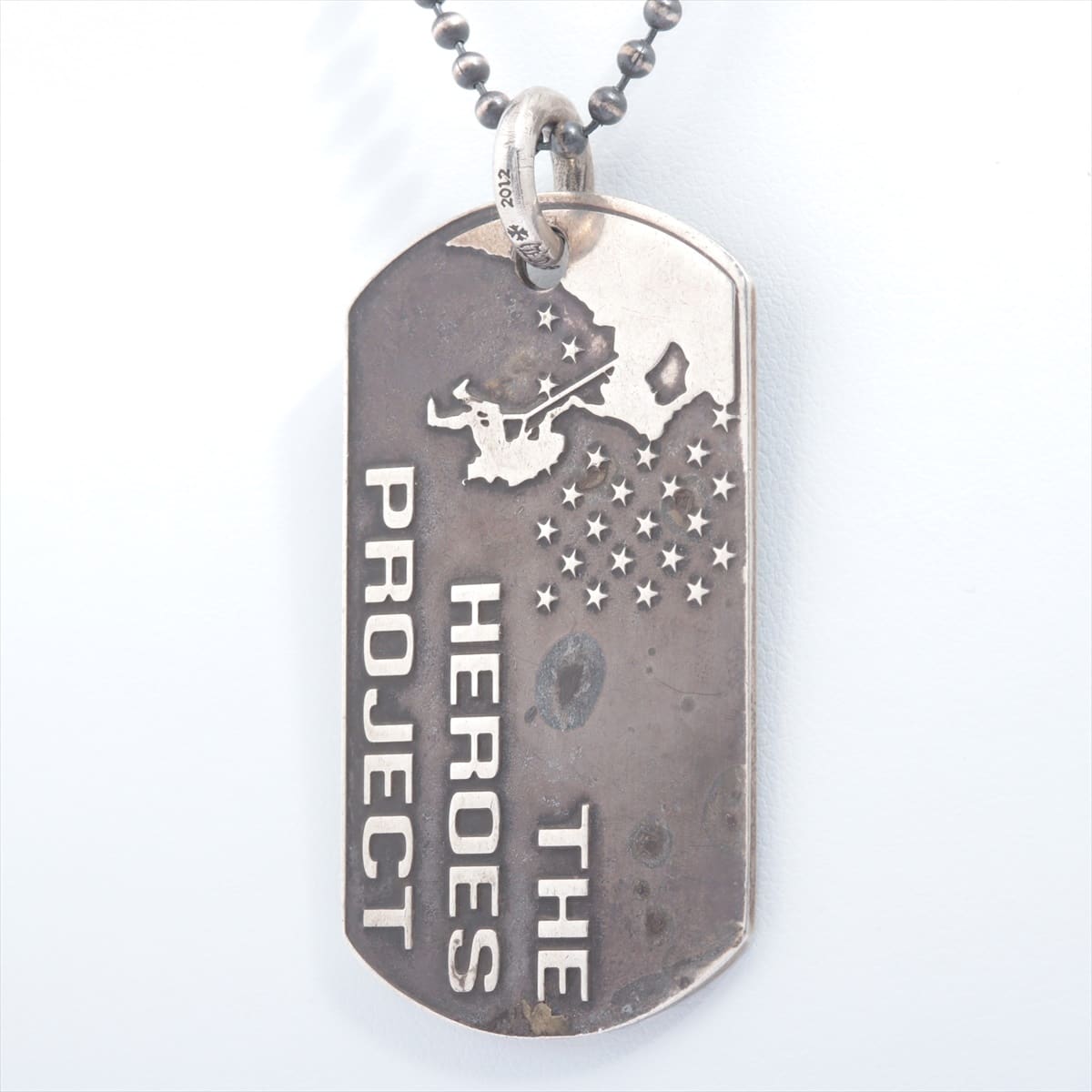 Chrome Hearts Dog Tag Heroes Project Necklace 925 30.1g