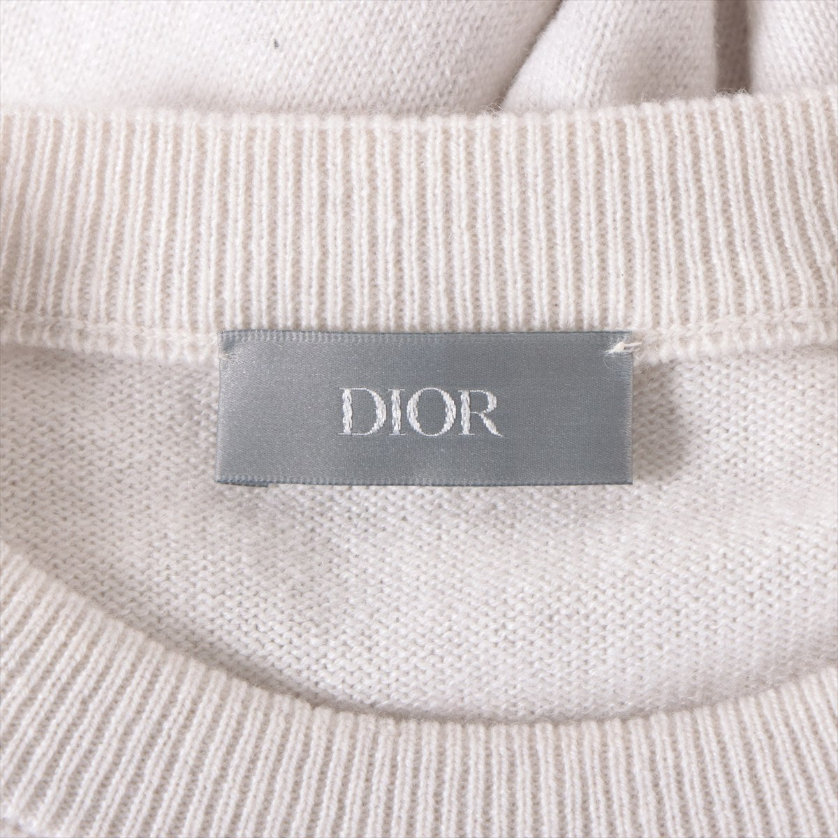 Dior Cashmere Knit XS Men's light grey  343M640AT721 faux pearl CD logo Thin