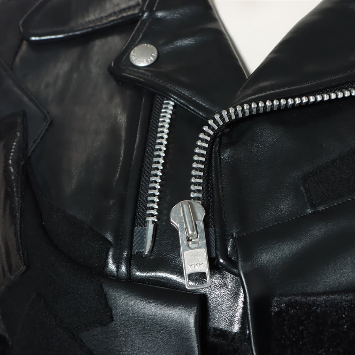 Junya Watanabe Comme Des Garçons AD2014 Faux leather Leather jacket XS Ladies' Black  patchwork poncho