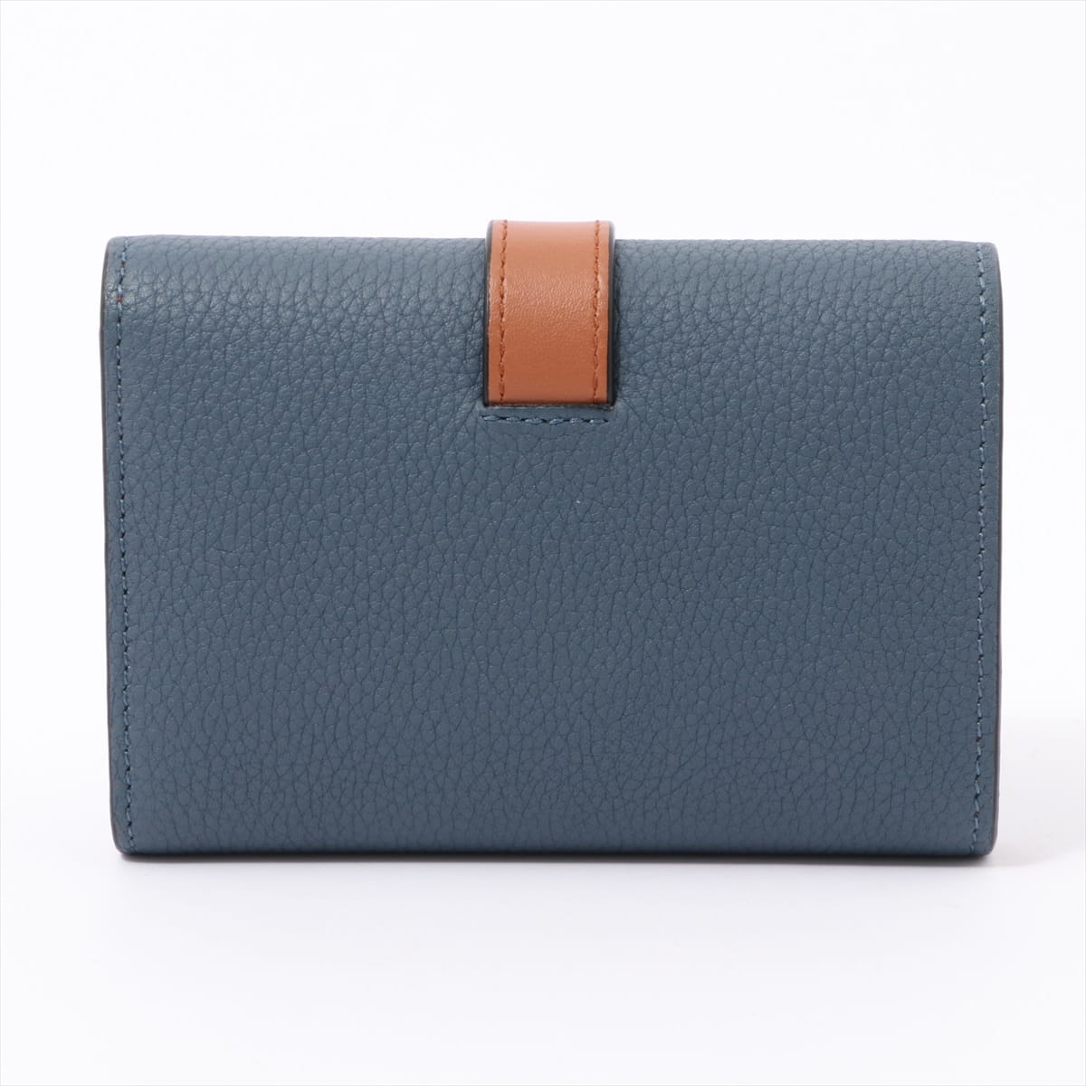 Loewe Small Vertical Wallet Leather Wallet Navy blue