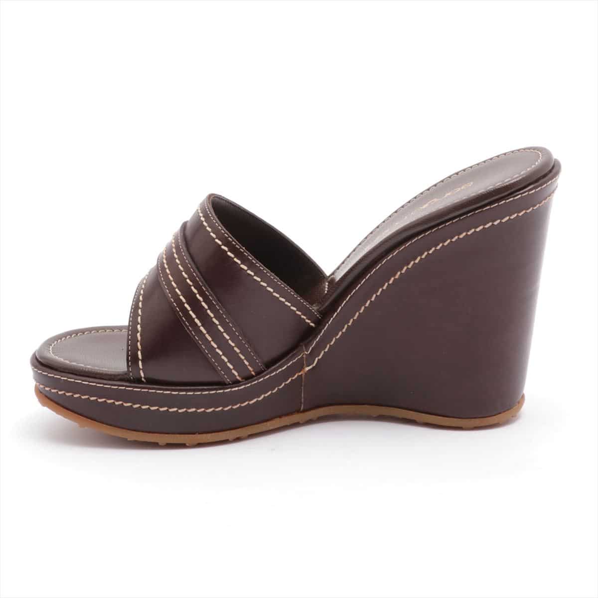 Sergio Rossi Leather Sandals 35 1/2 Ladies' Brown