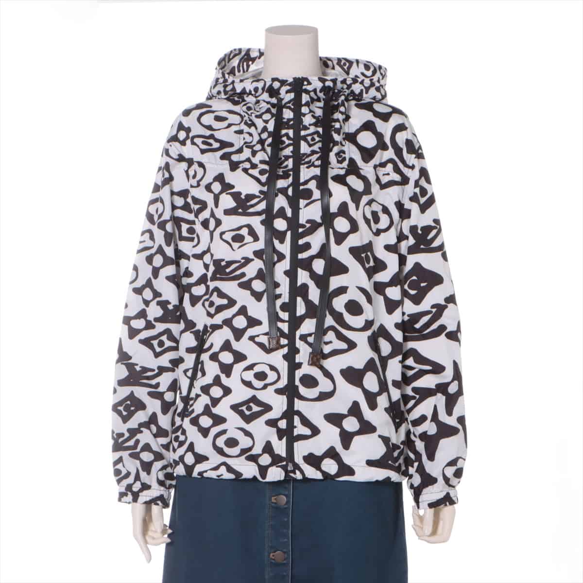 Louis Vuitton Polyester & nylon Mountain hoodie 36 Ladies' Black × White  monogram hoodie