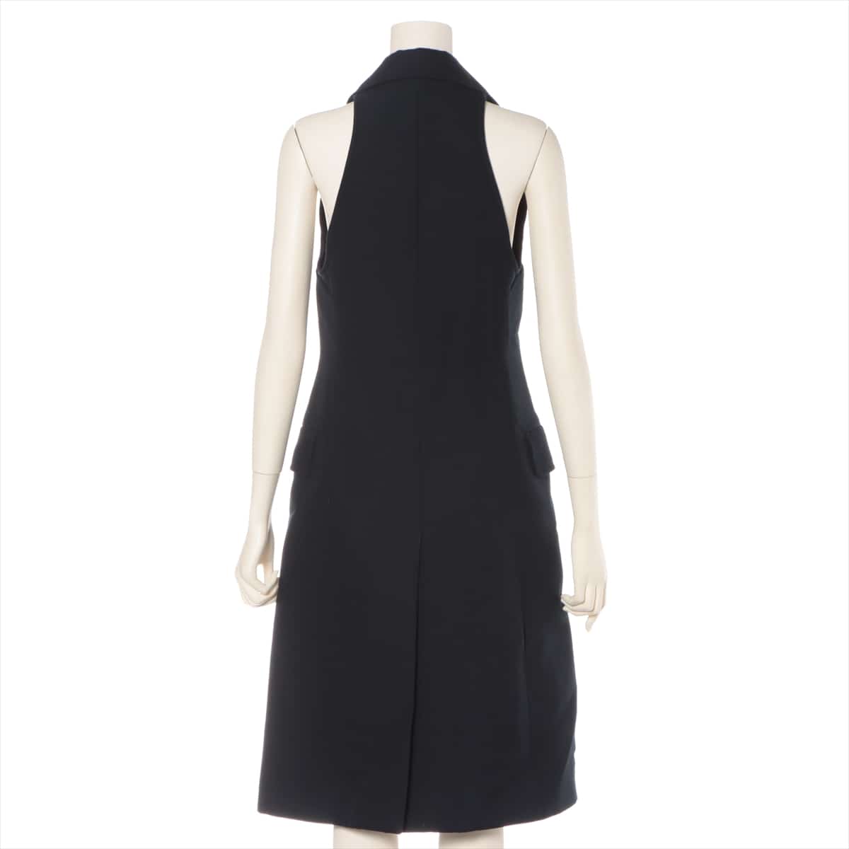 Hermès Cotton & wool Sleeveless dress 34 Ladies' Navy blue