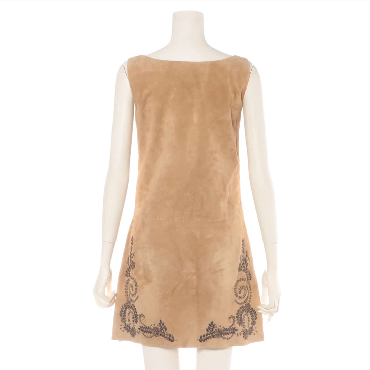 Hermès Suede Sleeveless dress 34 Ladies' Brown