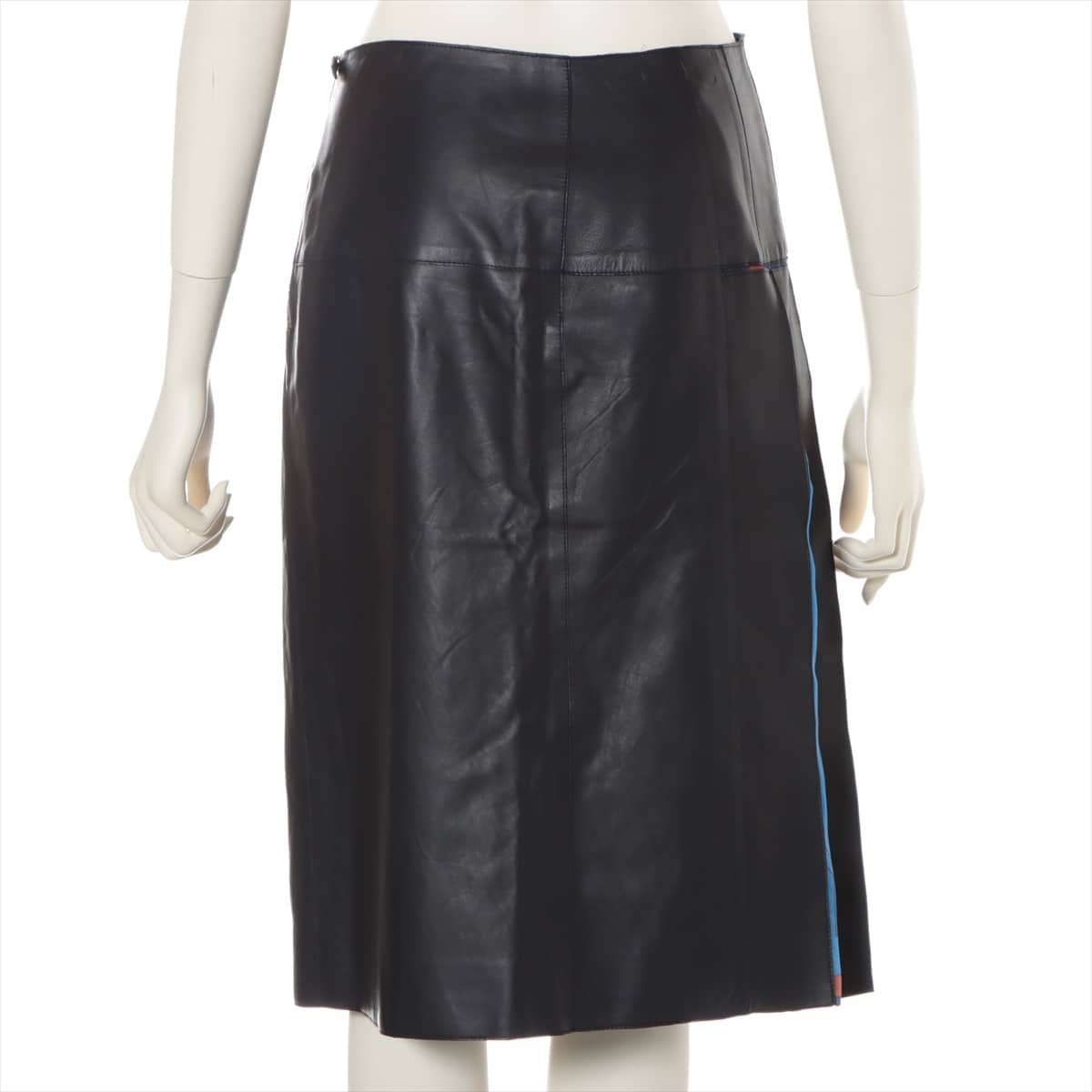 Hermès Lambskin Skirt 34 Ladies' Black