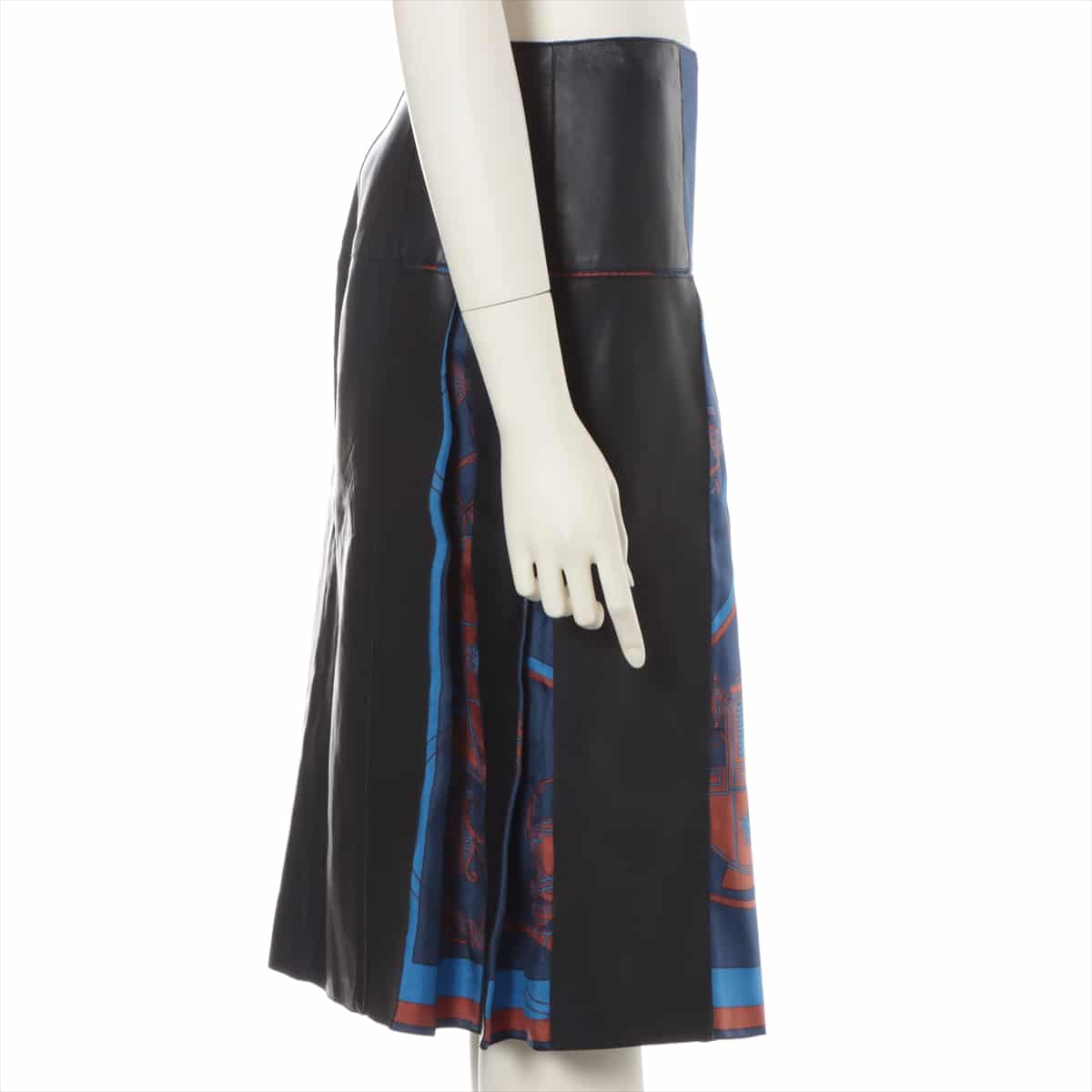 Hermès Lambskin Skirt 34 Ladies' Black