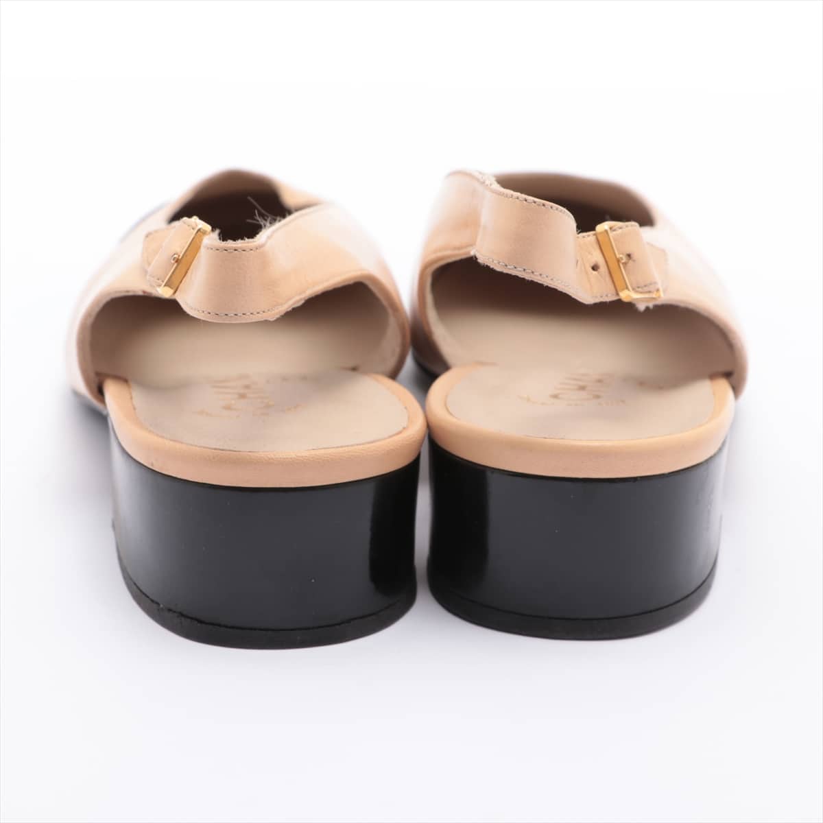 Chanel Leather & patent Sandals 37.5 Ladies' Beige