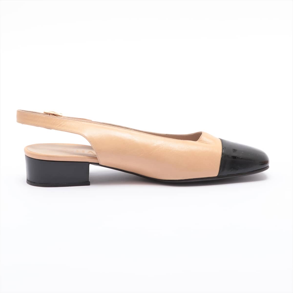Chanel Leather & patent Sandals 37.5 Ladies' Beige