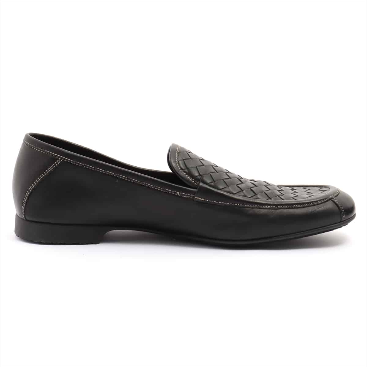 Bottega Veneta Leather Loafer 41 Men's Black Intrecciato