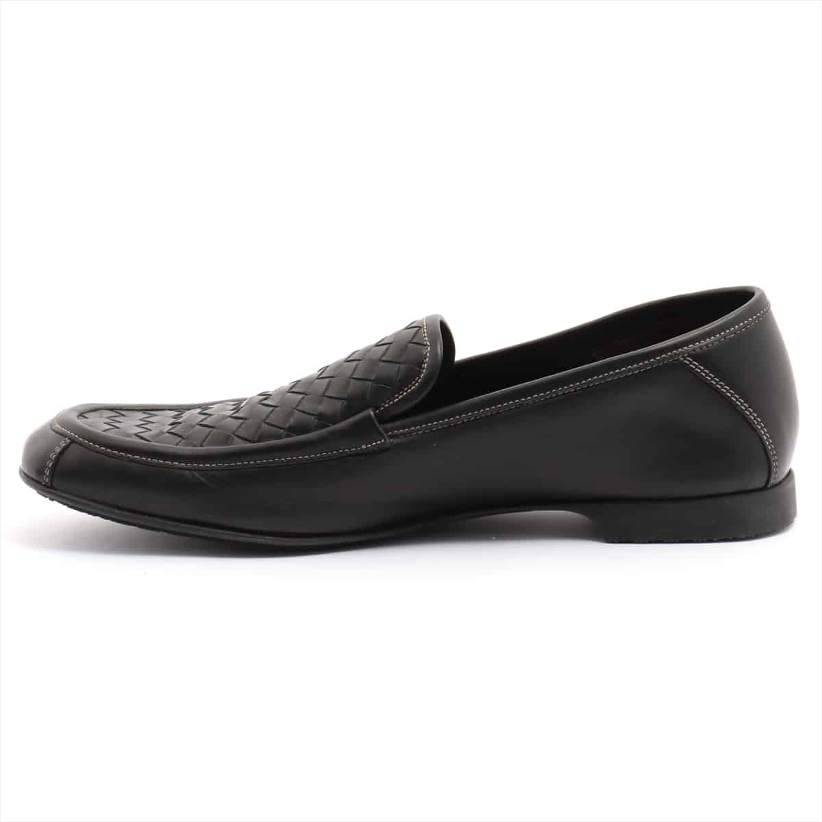 Bottega Veneta Leather Loafer 41 Men's Black Intrecciato