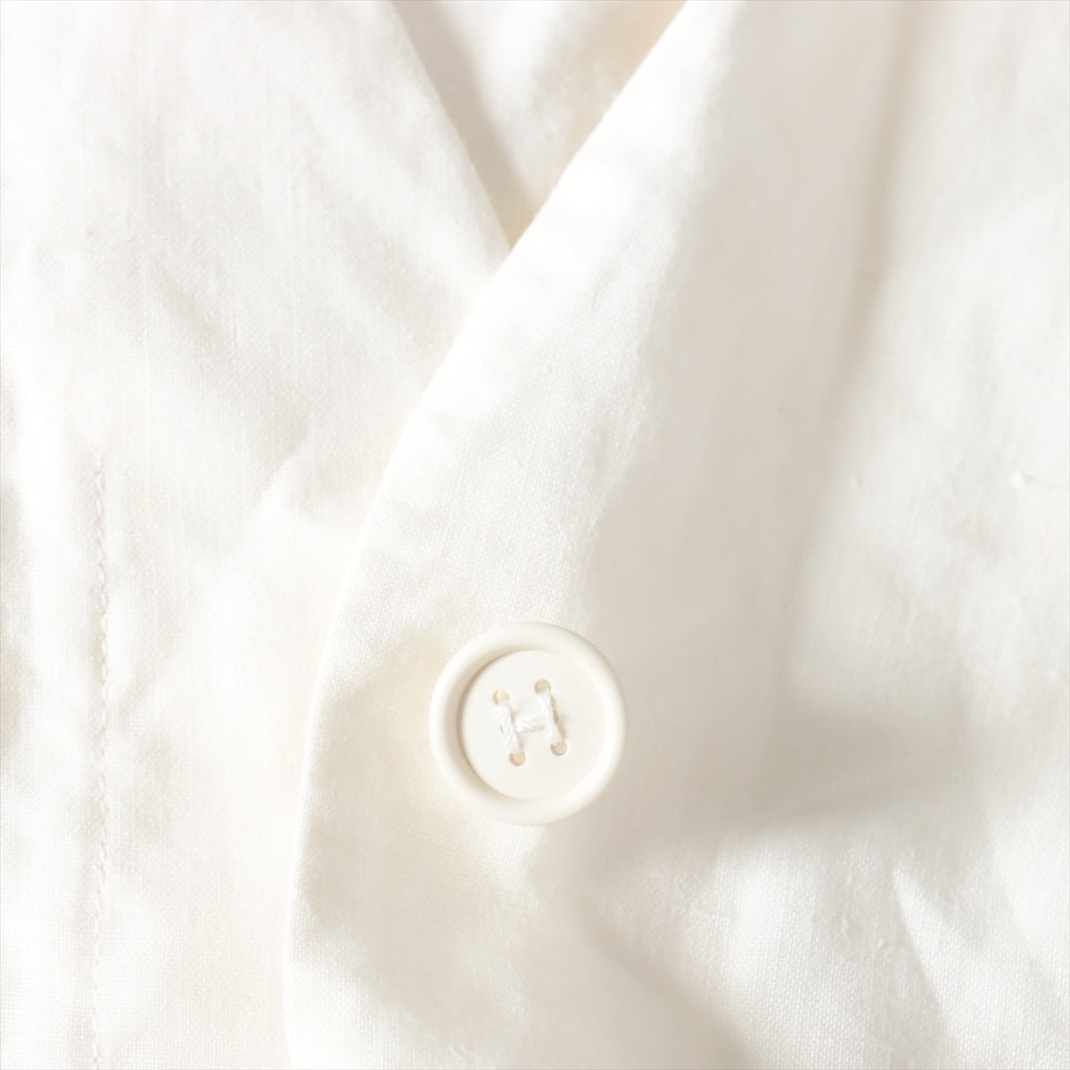Hermès Margiela Linen Dress 36 Ladies' Ivory  H button