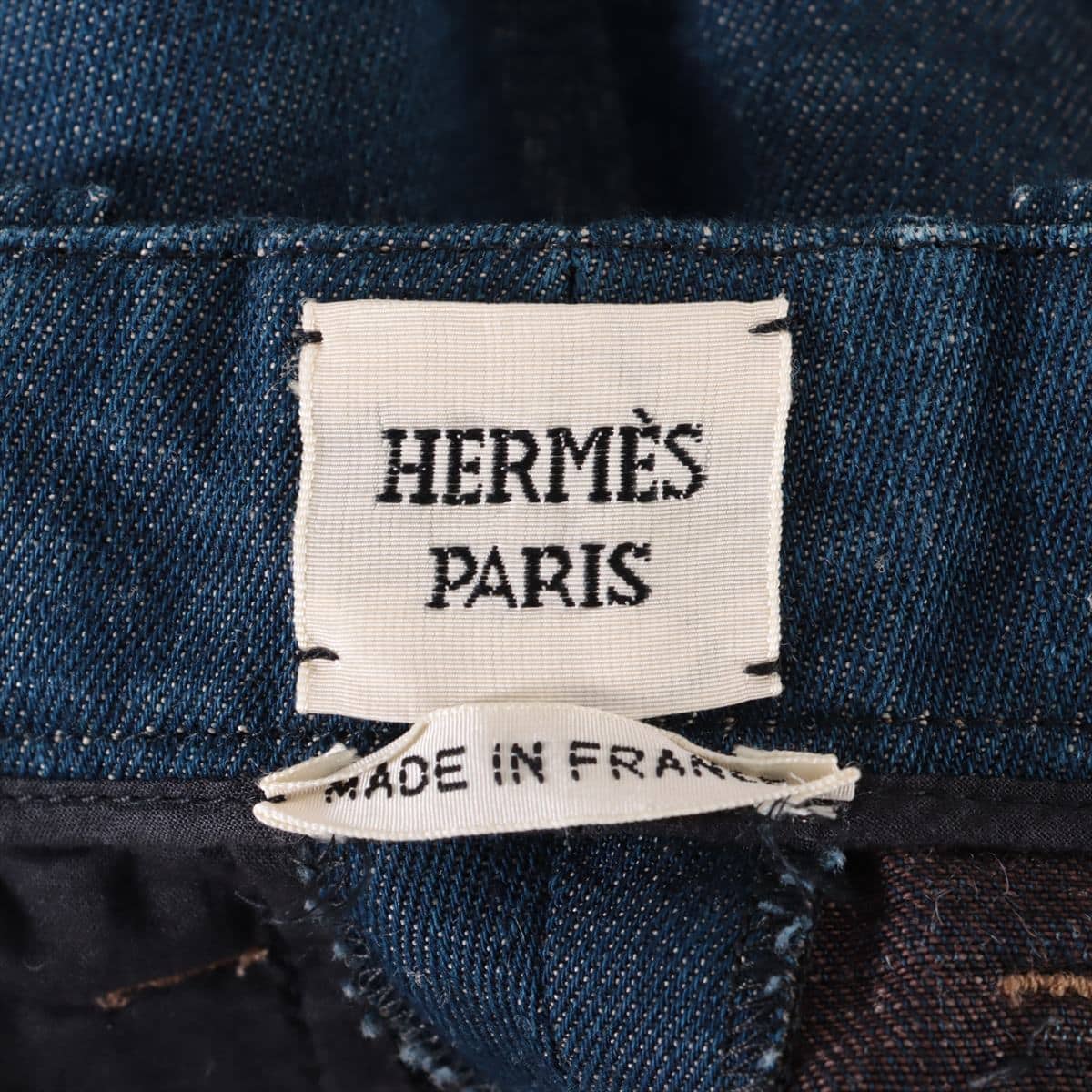Hermès Cotton & linen Denim pants 34 Ladies' Blue