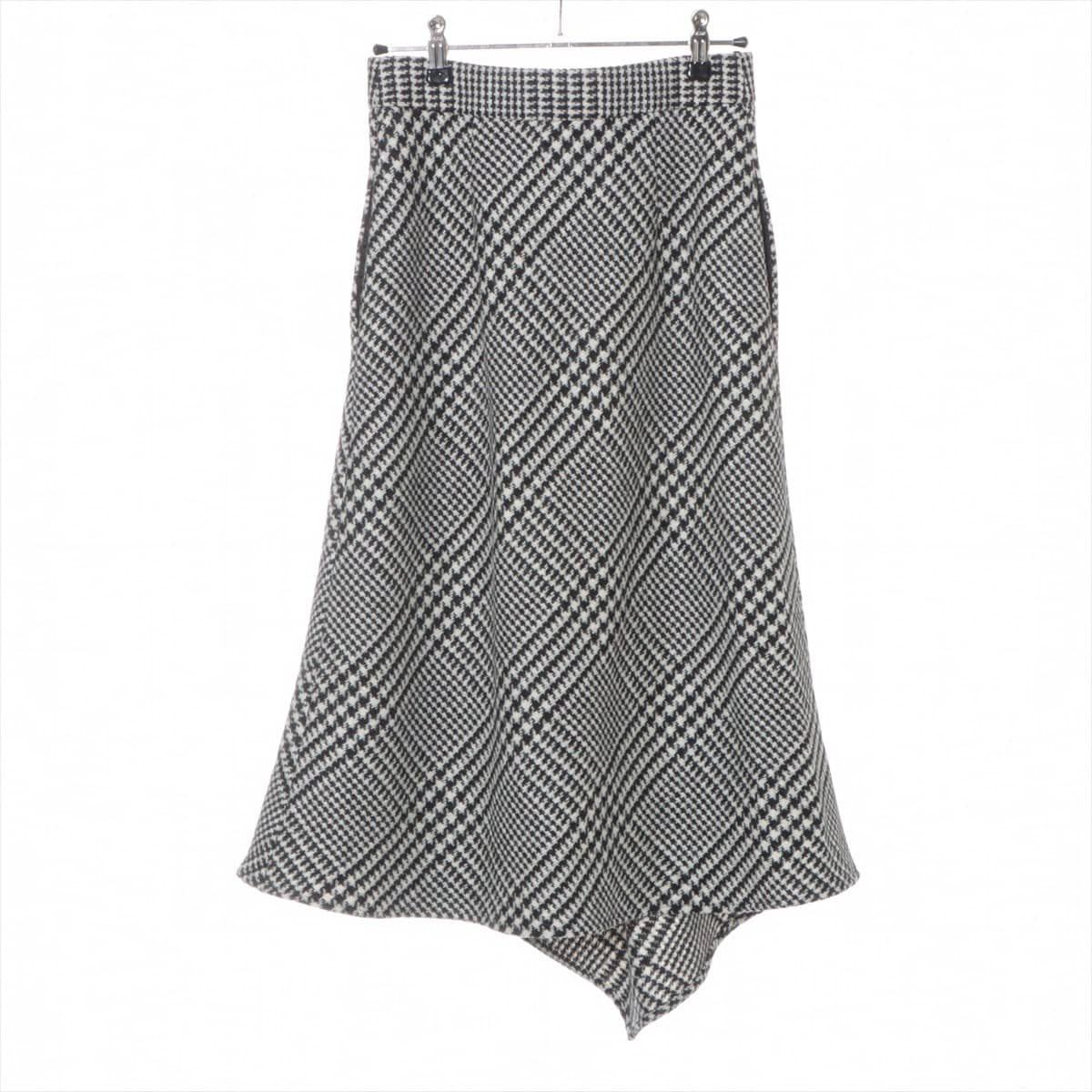CELINE Wool Skirt 34 Ladies' Black × White  2J077256F Wrap skirt