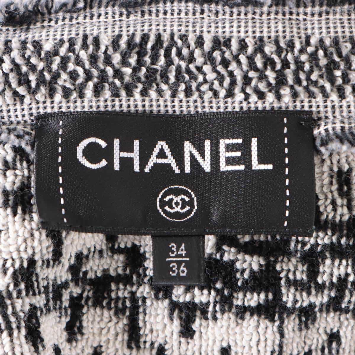 Chanel Coco Mark P53 Cotton Setup 34/36 Ladies' Black × White