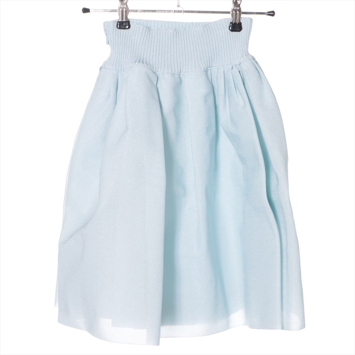 Chanel Coco Button P45 Rayon * Naylon Skirt 34 Ladies' Blue
