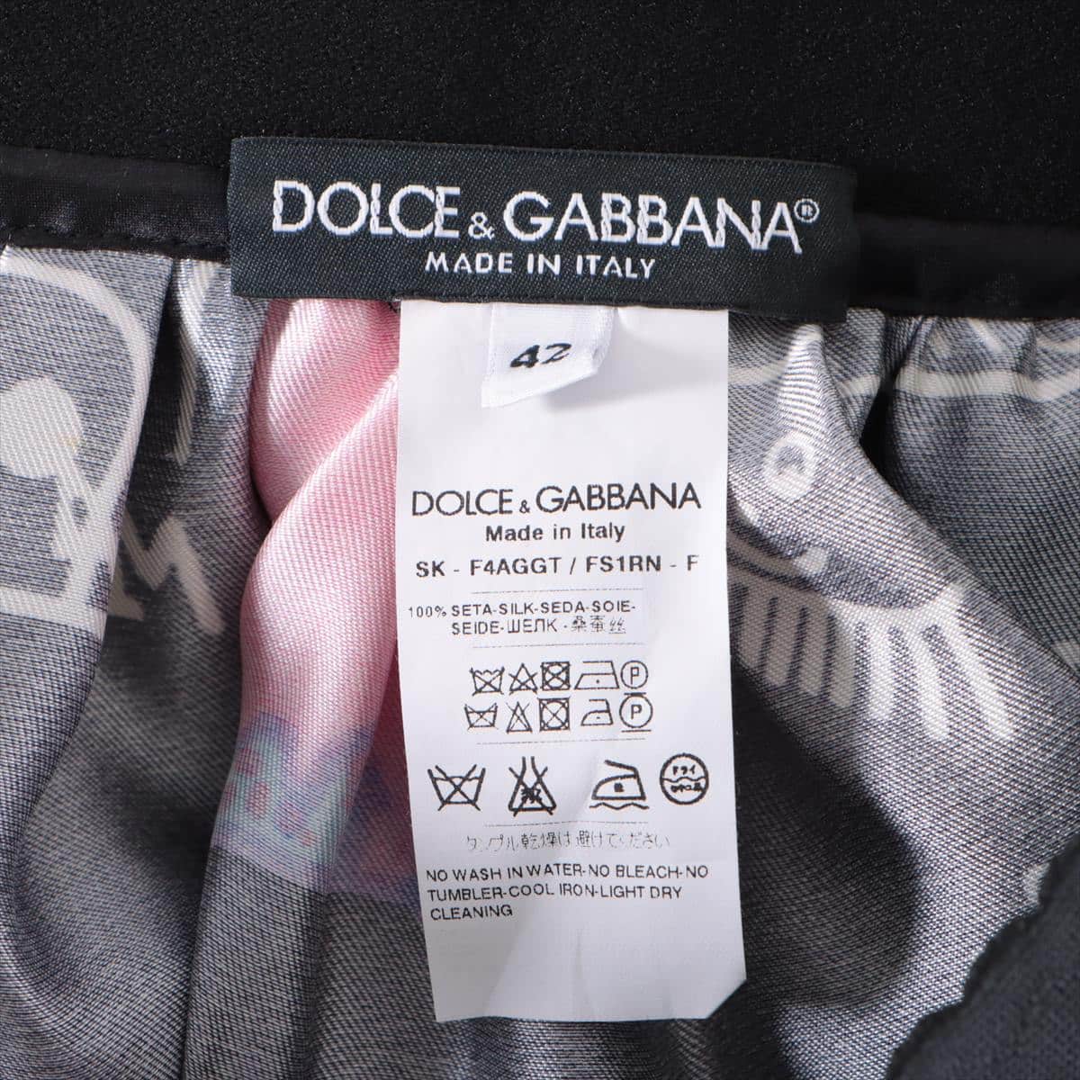 Dolce & Gabbana Silk Skirt 42 Ladies' Black  MANMA full pattern