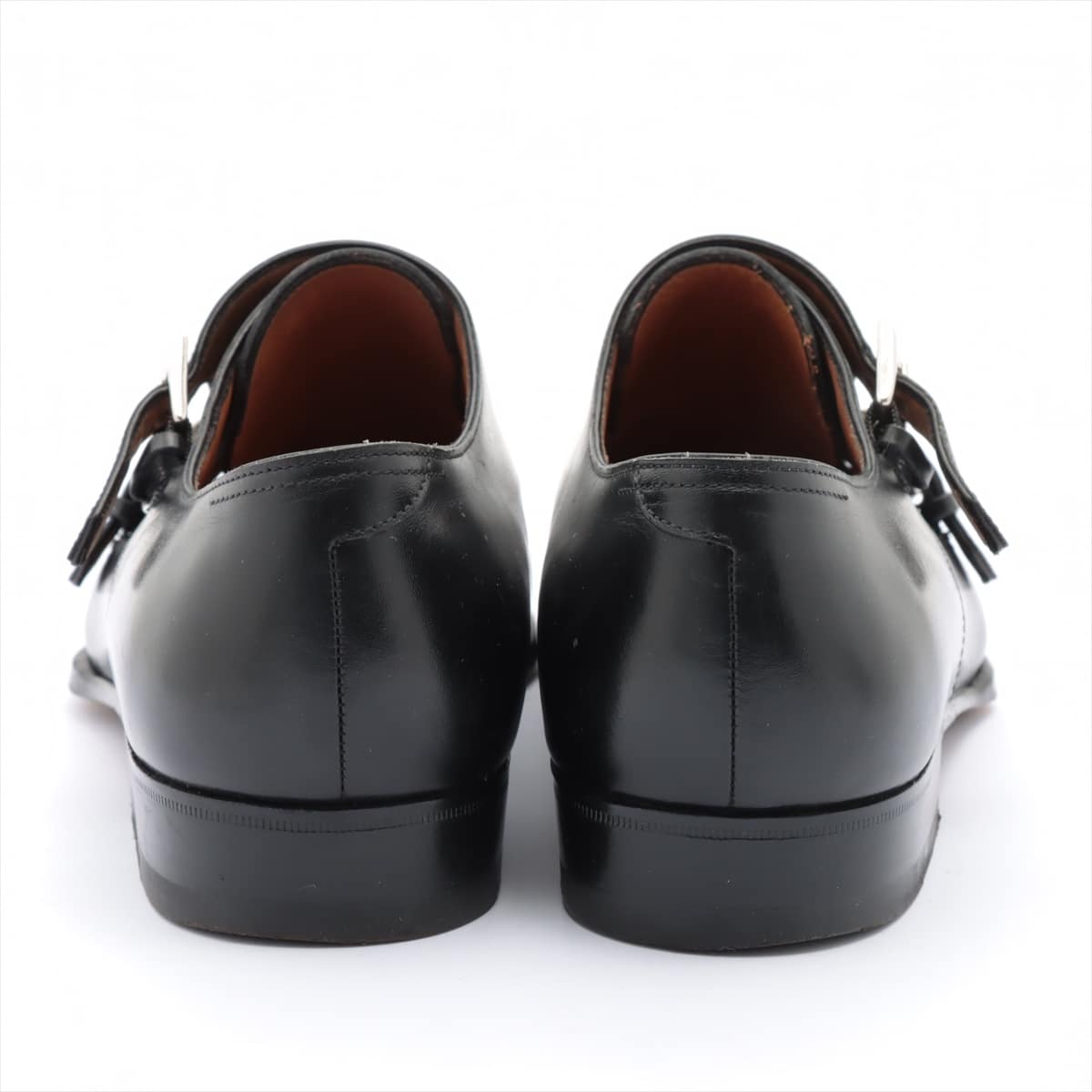 Enzo Bonafe Leather Dress shoes 7 Men's Black Double monk strap DE CHIRICO Ⅱ
