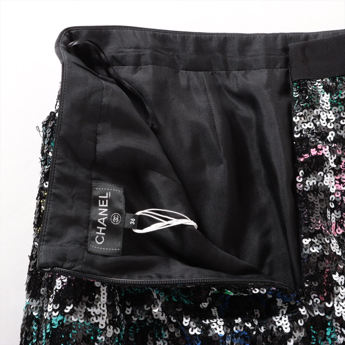 Chanel Coco Button 22A Polyester Skirt 36 Ladies' Black  Sequin P73122V64626