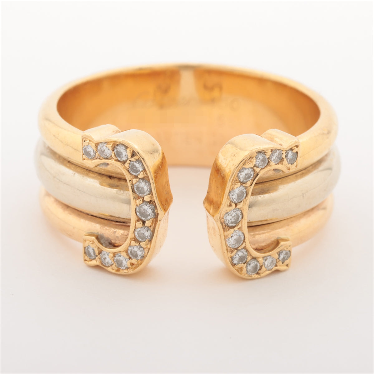Cartier 2C Diamond Ring 750(YG×PG×WG) 9.2g 55