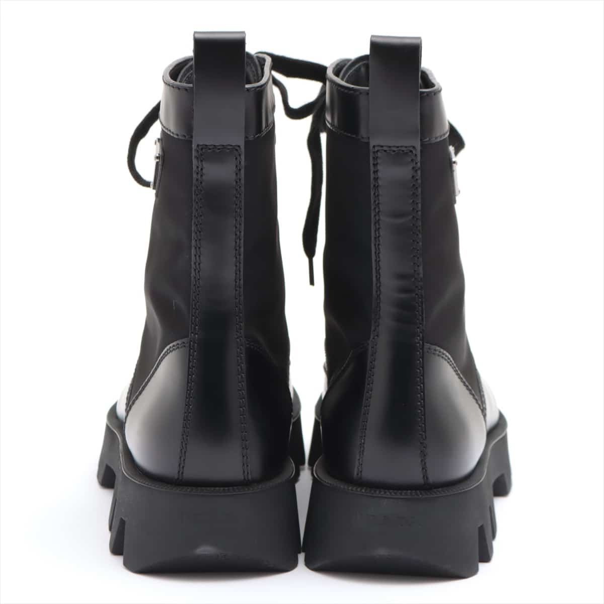 Prada 20SS Nylon & leather Boots 10 Men's Black Combat