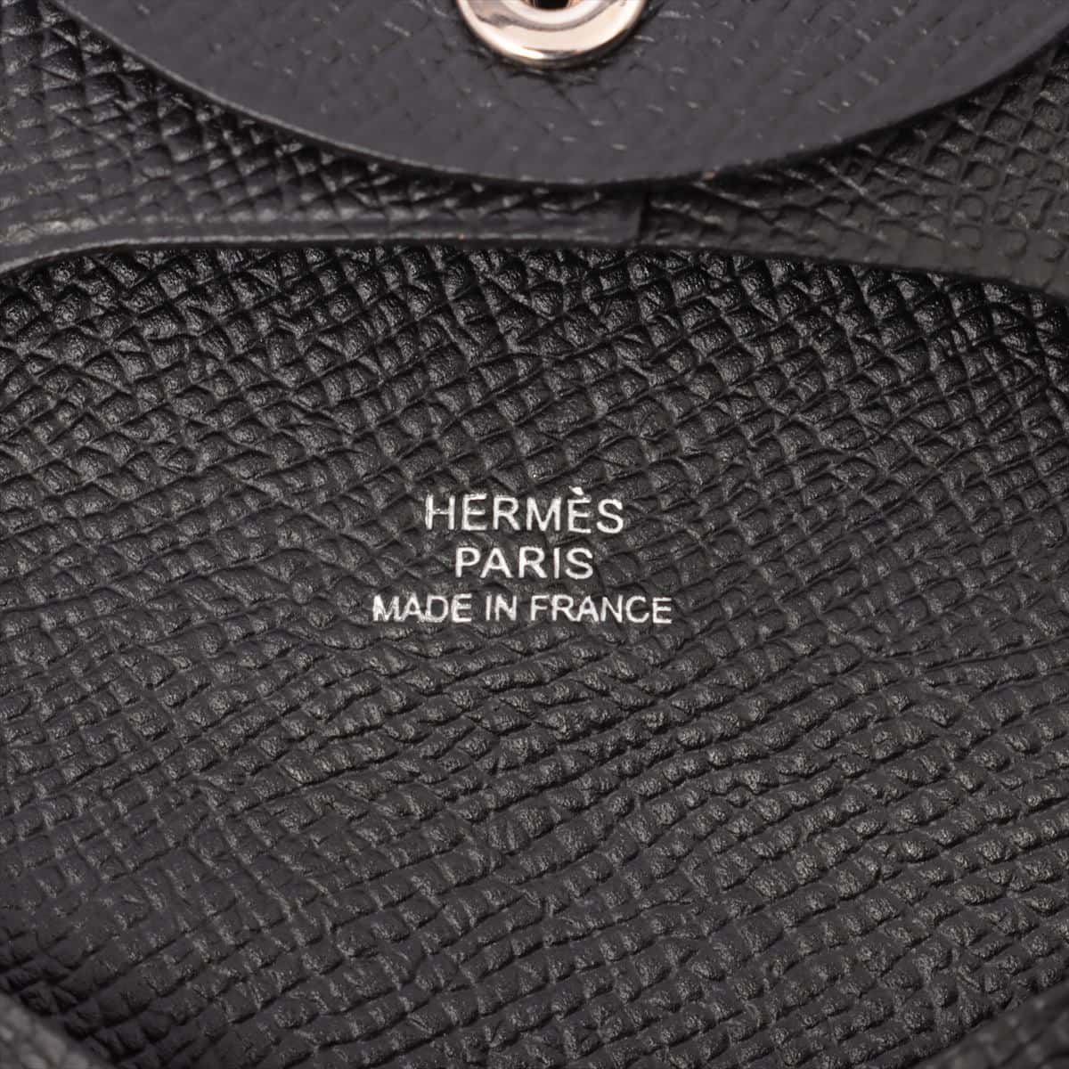 Hermès Bastia Veau Epsom Coin case Black Silver Metal fittings X: 2016