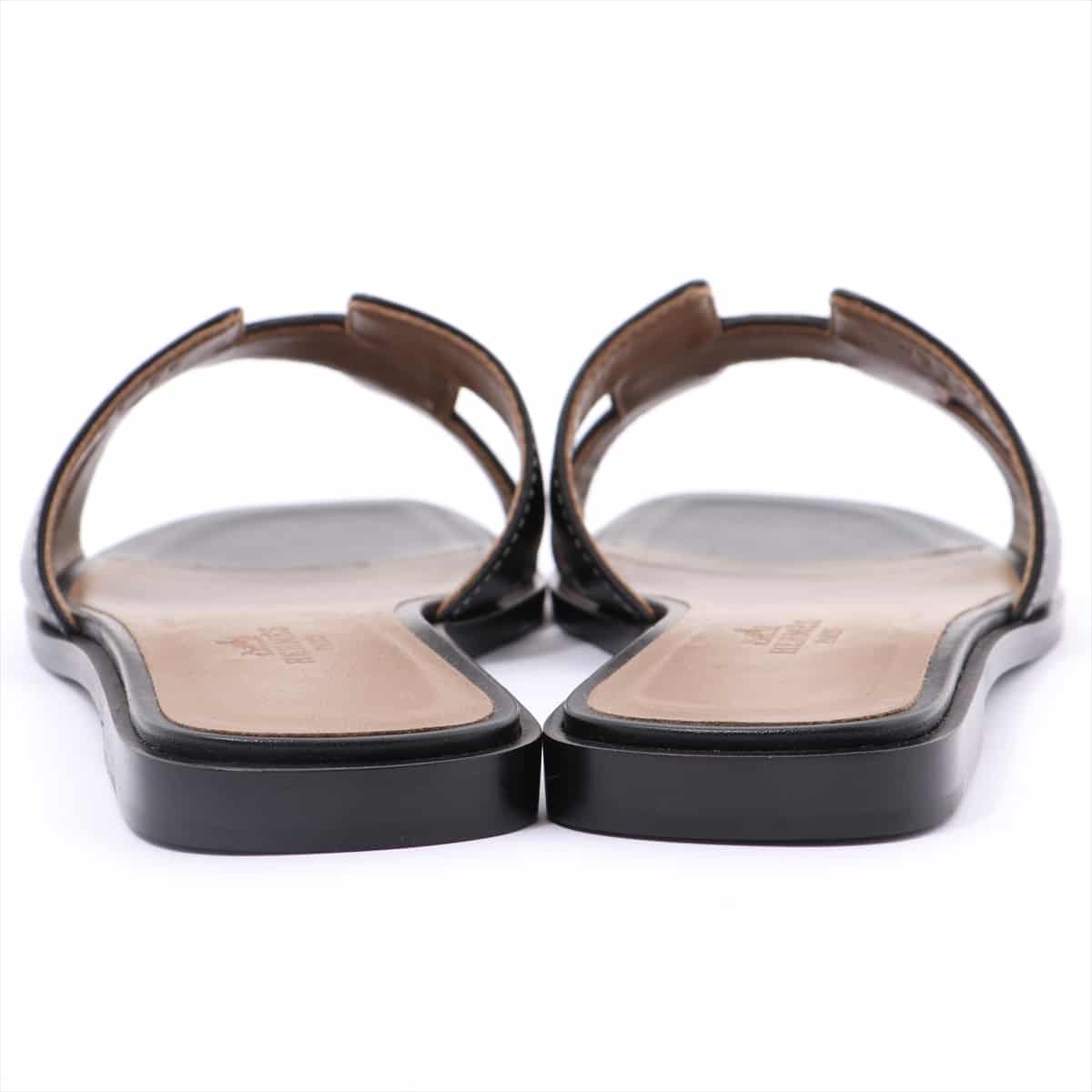 Hermès Oran Leather Sandals 36 Ladies' Black