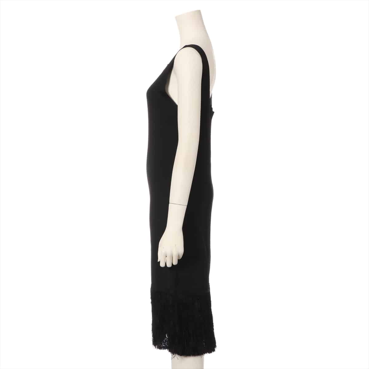 Prada Rayon Sleeveless dress 42 Ladies' Black 2012 Fringe